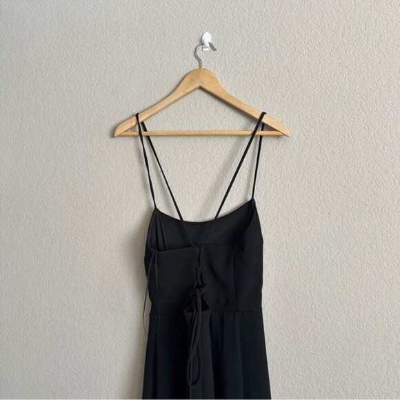 Express Black Chiffon Corset Maxi Dress Sz Small Whimsical Romantic Elegance - Picture 7 of 14